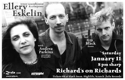 Ellery Eskelin with Andrea Parkins & Jim Black 1.11.2003 Richard's on Richard's